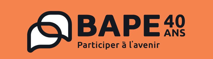 Logo du BAPE sur fond organge