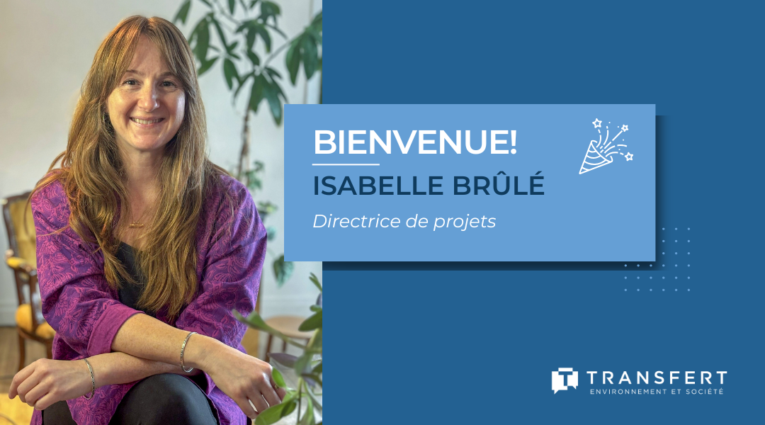Visuel avec le portrait professionnel d'Isabelle Brûlé. LE visuel lui souhaite la bienvenue.